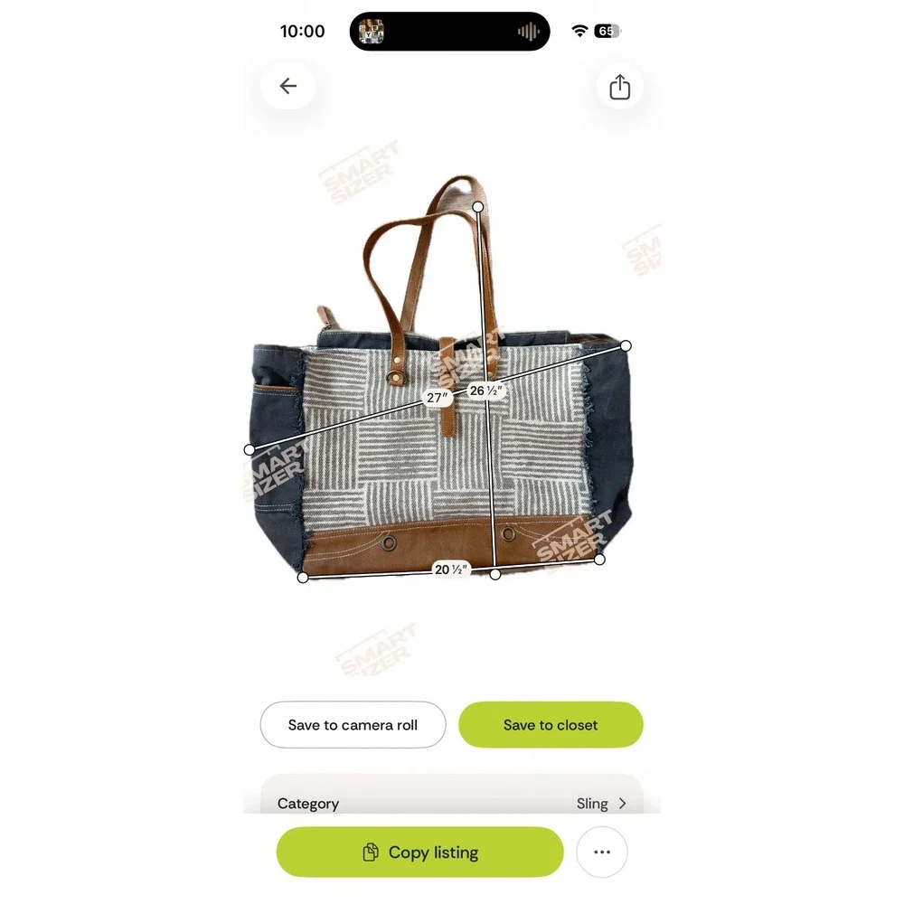 Myra Bag XL Leather Canvas Weekender Tote Travel Bag Leather Boho Western